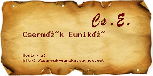 Csermák Euniké névjegykártya